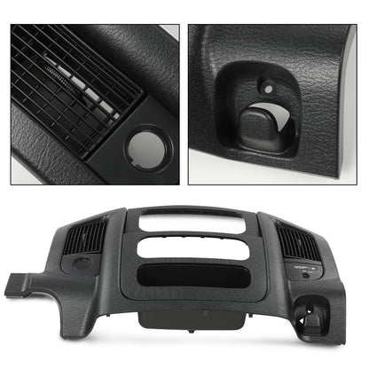 G-PLUS Dash Radio Trim Bezel Cover Surround Panel w/Air Vent & Storage Compatible with Dodge Ram 1500 2002-2005/Fits Dodge Ram 2500 3500 2003-2005 Black