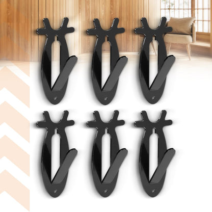 G-PLUS 6 PCS European Skull Wall Mount Bracket Hangers Fit Hanging Mounting Elk Deer Antelope Living Room Bedroom Home Decor Black