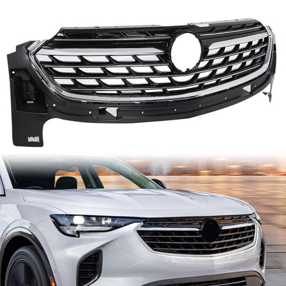 G-PLUS Front Bumper Upper Grille Chrome Black Compatible with Buick Envision Avenir 2021 2022 2023 84899914