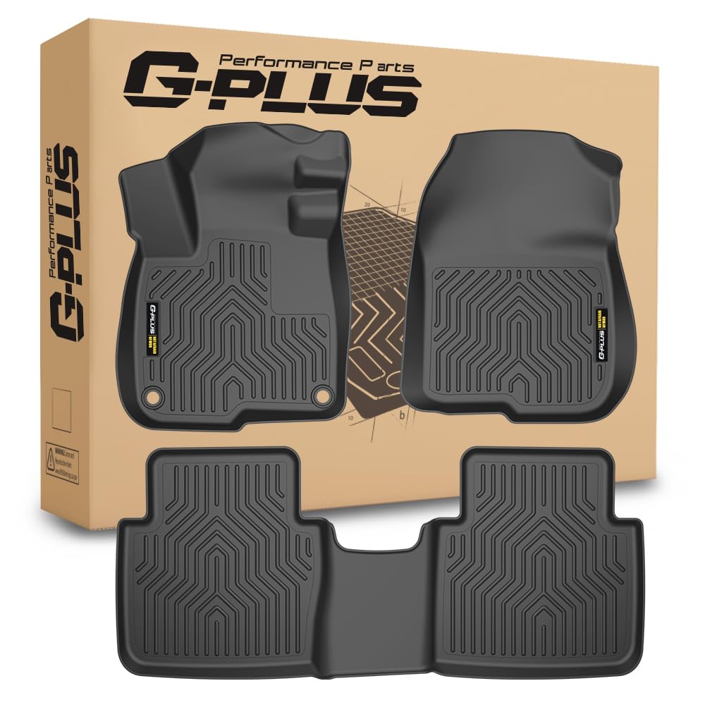 G-PLUS Floor Mats Compatible with Honda CR-V 2017-2022, Compatible with Honda CR-V Hybrid 2017-2022 TPE Floor Liners 3 Piece Black