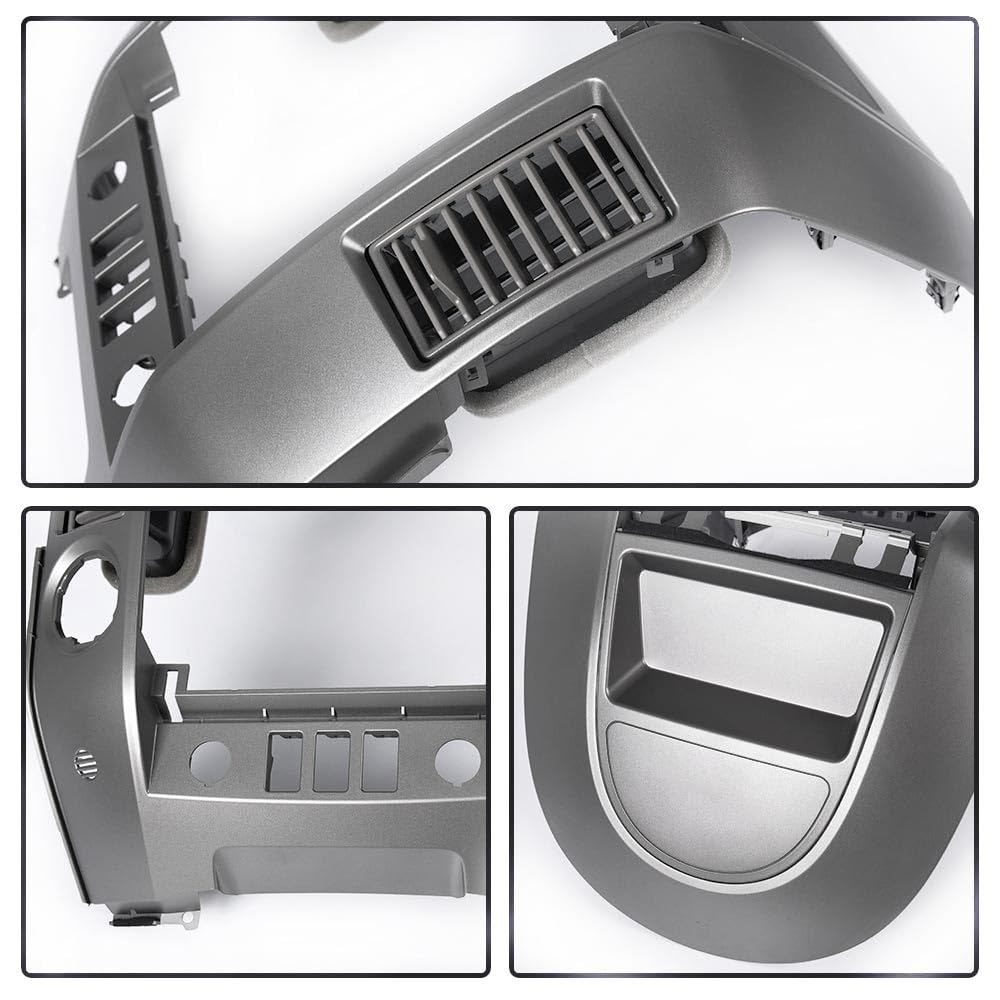 G-PLUS Center Dash Radio Bezel w/o Speaker Bezel Compatible with Nissan Titan 2004 2005 2006, Fit Nissan Armada 2005 2006 682577S000 AC Instrument Panel Lid, Grey