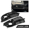 G-PLUS Front Bumper Fog Light Grill Grille Cover Painted with Silver Ring Compatible with Audi SQ5 2013-2017/Fit Audi Q5 S-Line 2013-2017 8R0807681M, 8R0807682J