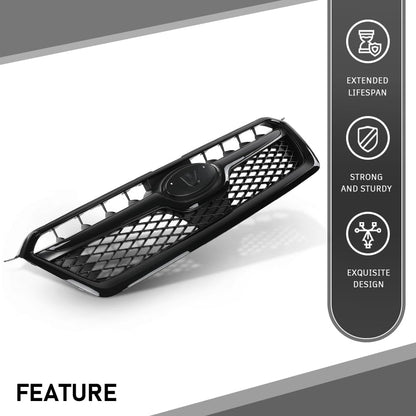 G-PLUS Front Bumper Grille Compatible with Subaru XV Crosstrek 2013 2014 2015 Mesh Grill Assembly 91122FJ020, 91123FJ040, 91123FJ050, SU1200151C, SU1210100, SU1202100