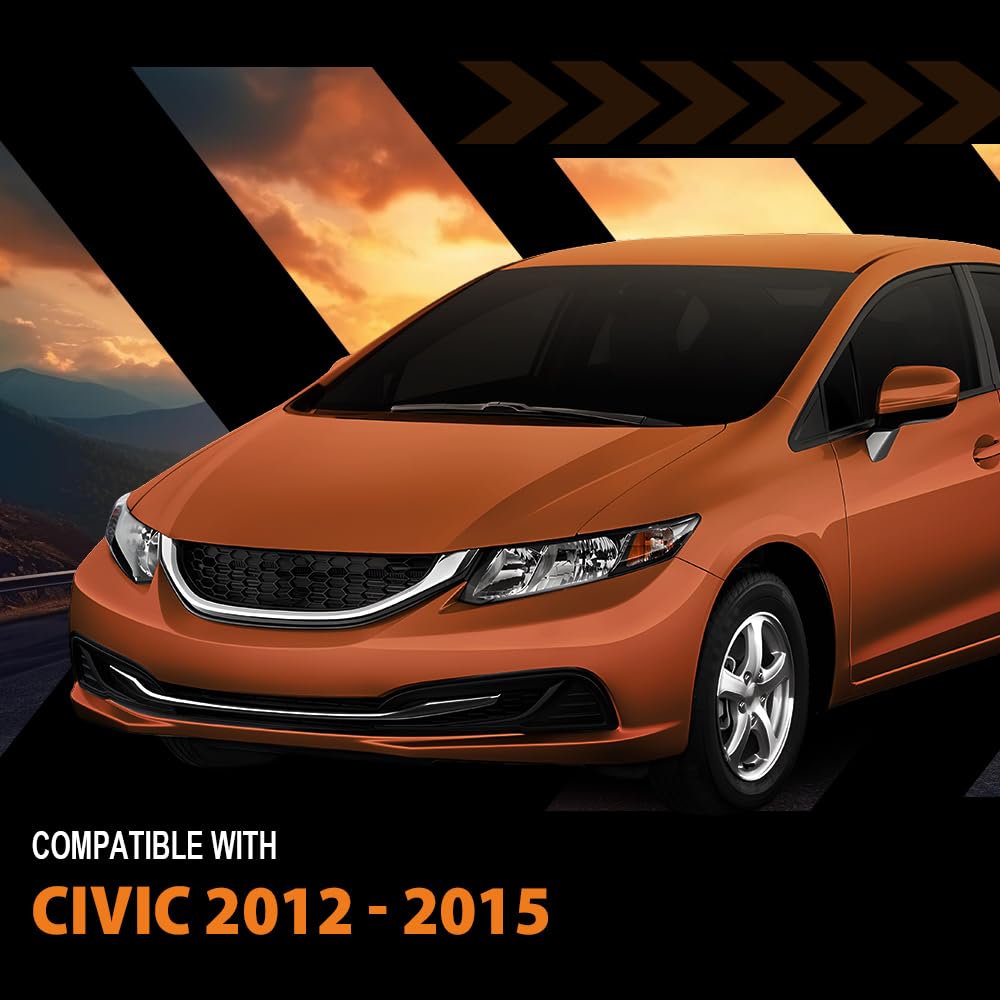 G-PLUS Window Visor Rain Guards Compatible with Honda Civic Sedan 2012-2015 4 PCS Smoky