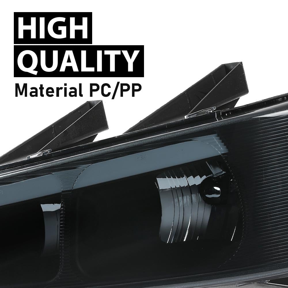 G-PLUS LED Headlights Assembly Front Headlamps Replacement Compatible with Chevy Express GMC Savana 1500 2003-2014, Fit Chevy Express GMC Savana 2500 3500 2003-2023 Smoke Lens Black Housing