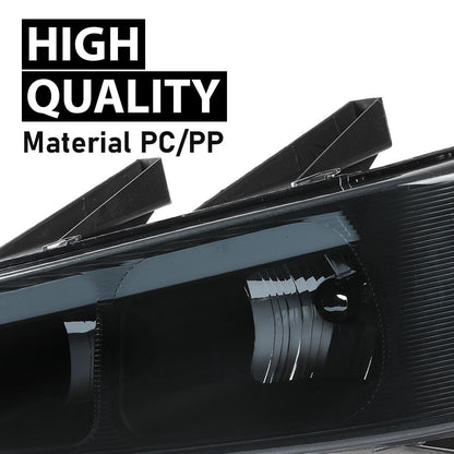 G-PLUS LED Headlights Assembly Front Headlamps Replacement Compatible with Chevy Express GMC Savana 1500 2003-2014, Fit Chevy Express GMC Savana 2500 3500 2003-2023 Smoke Lens Black Housing