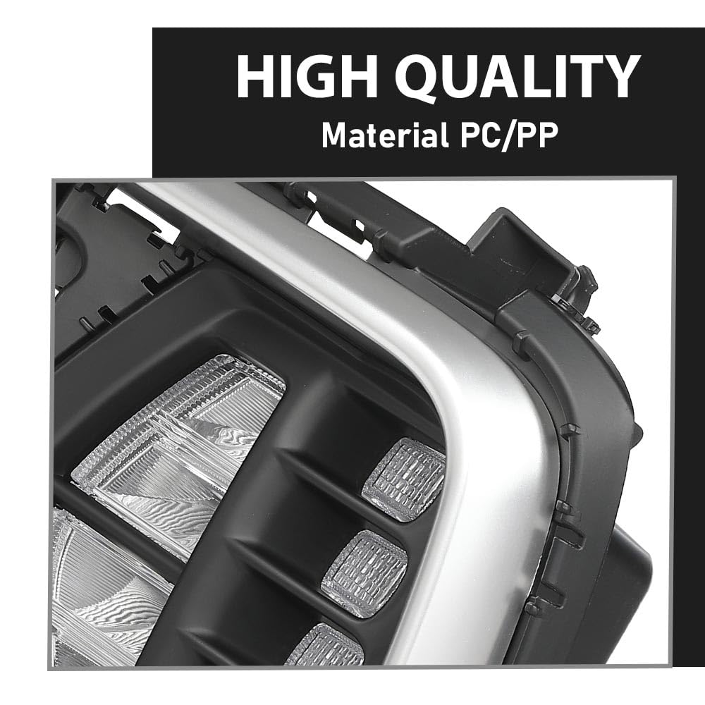 G-PLUS Front Fog Lights With Bezels Covers 4pcs Compatible with Hyundai Santa Fe 2017-2019 86564B8AC0
