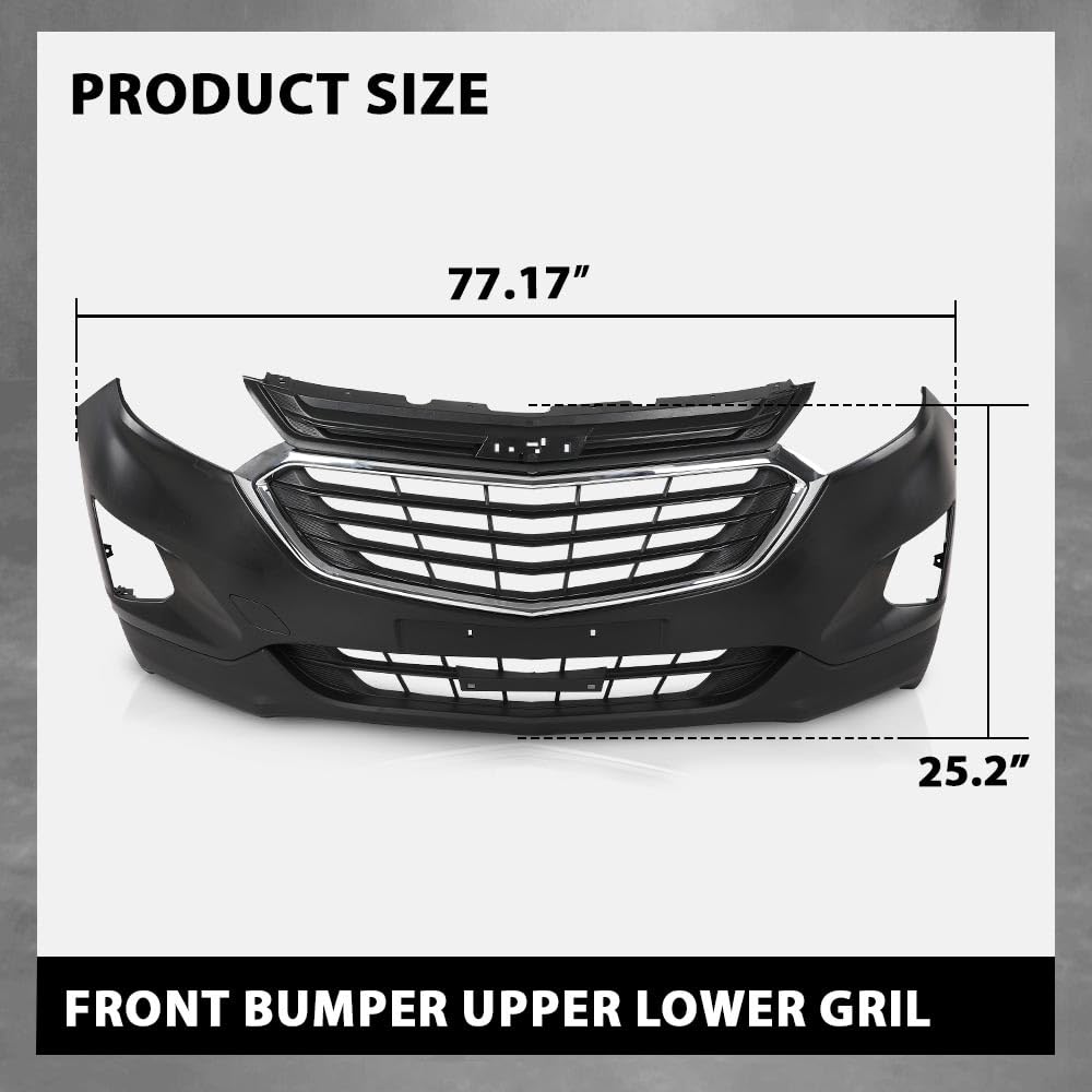 G-PLUS Front Bumper Upper Lower Grille Kit Compatible with Chevy Equinox 2018-2021