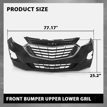 G-PLUS Front Bumper Upper Lower Grille Kit Compatible with Chevy Equinox 2018-2021