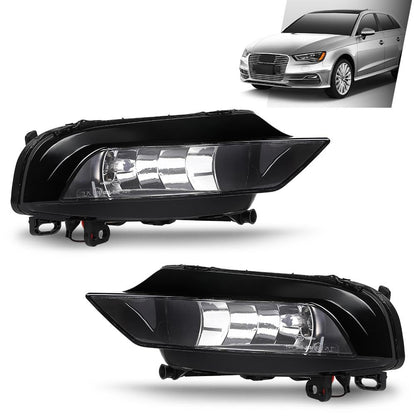 G-PLUS Fog Light Lamp Left Driver & Right Passenger Pair Compatible with Audi A3/ A3 Quattro 2015-2016 AU2592120, AU2593120, 8V0941699E, 8V0941699B, 8V0941700E, 8V0941700B 2PCS Black