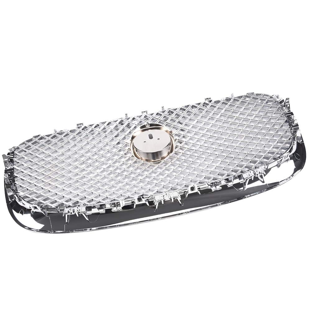 Chrome Silver Front Upper Grille Front Center Grill Assembly Compatible For Jaguar XF XFR 2012-2015