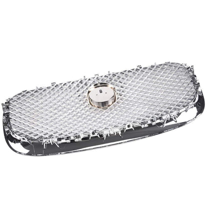 Chrome Silver Front Upper Grille Front Center Grill Assembly Compatible For Jaguar XF XFR 2012-2015