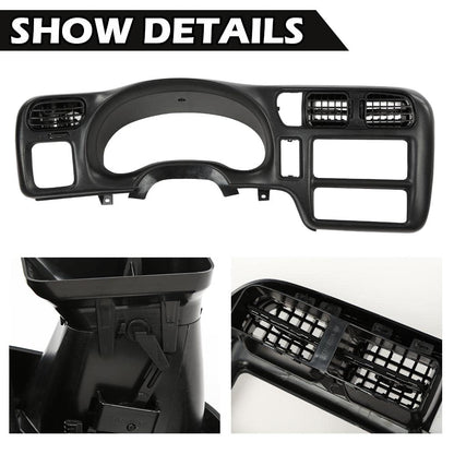 G-PLUS Dashboard Cover Single Din Compatible with Chevy Blazer S10/GMC Jimmy Sonoma 1998-2004 Dash Trim Bezel Cover (Black)