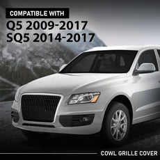 G-PLUS Front Grille Cover Panel for Audi Q5 SQ5 2009-2017 Black Front View