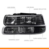 G-PLUS Headlights Assembly, Compatible with 1999-2002 Chevy Silverado/ 2000-2006 Suburban Tahoe Bumper Headlamps, Clear Lens Black Housing Clear Reflector,faros delanteros