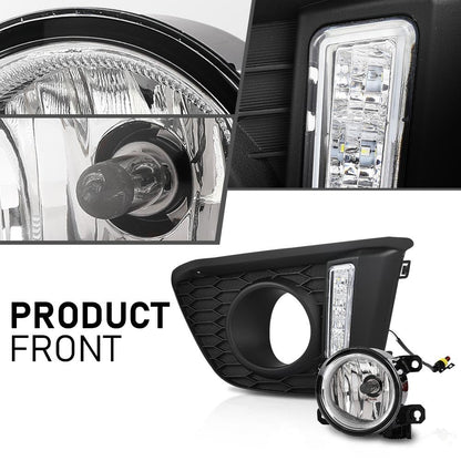 G-PLUS Front Bumper Driving Fog Lights W/Wiring US Compatible with Honda Fit Hatchback 4-Door 2015-2017 Black