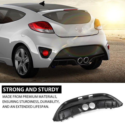 G-PLUS Bumper Cover Rear Lower Compatible with Hyundai Veloster 2013-2017 Fit Models with Rear Object Sensor Holes 866502V521, HY1115117 Black