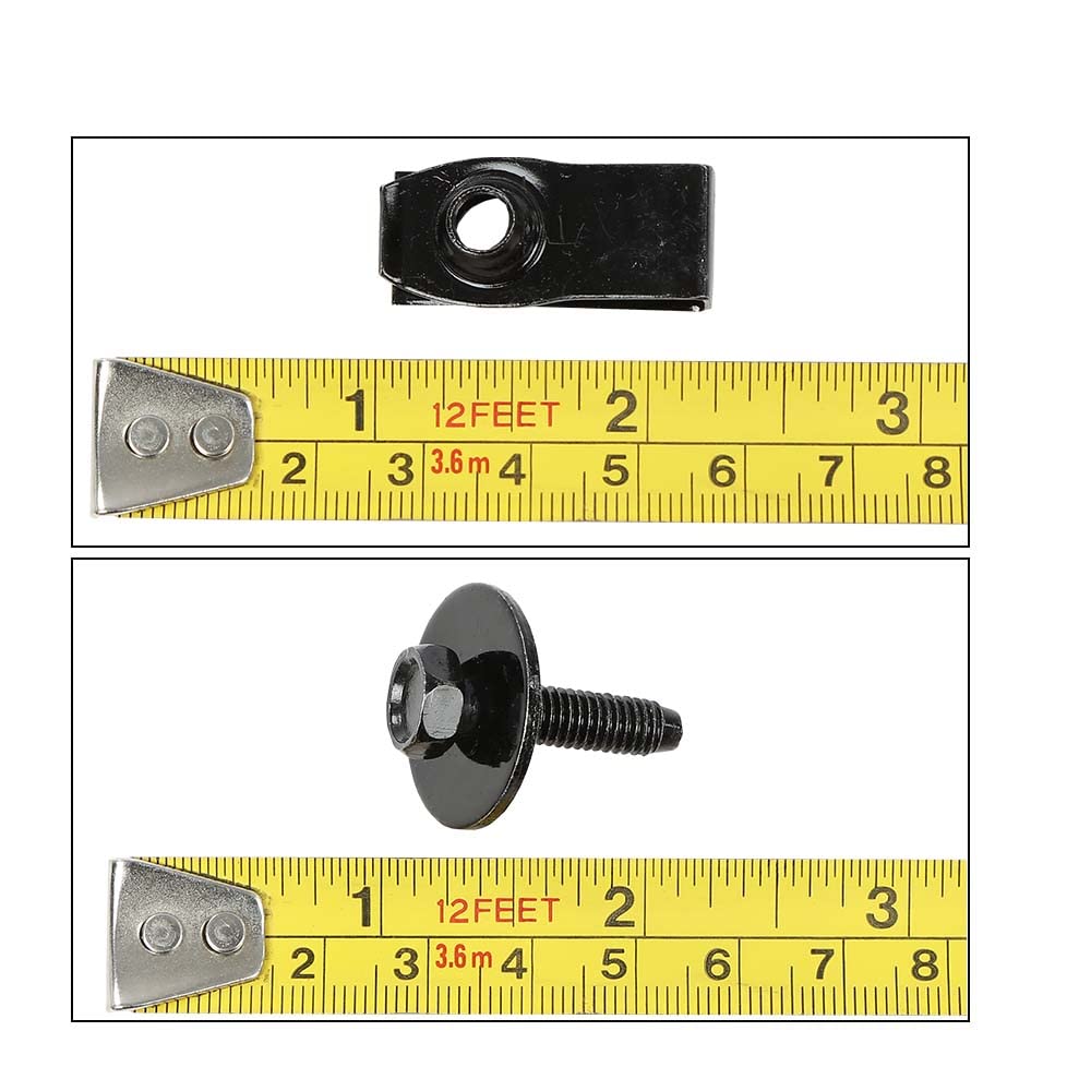 G-PLUS Body Bolts & U-nut Clips- M6-1.0 x 25mm- 10mm Hex- 20 pcs (10ea) Compatible with Ford Truck