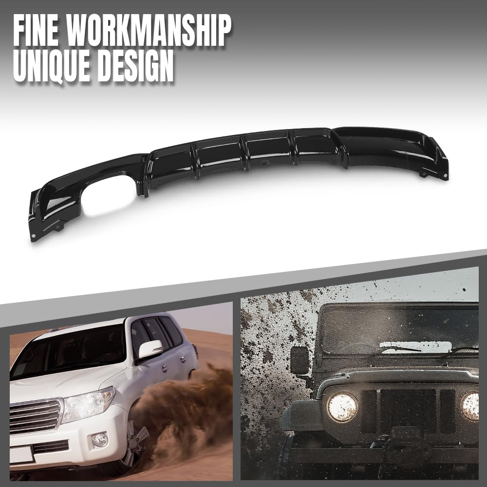 G-PLUS Rear Diffuser Compatible with BMW 3 Series F30 F31 M Sport Model 2012-2019 Only Fit Model with M Sport Bumper, Not Fit Regular Bumper Rear Bumper Diffuser Lip Glossy Black