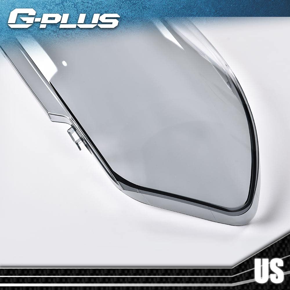 G-PLUS Front Headlight Lenses Cover Compatible with 2006-2016 Chevy Impala Limited,Left & Right Side Replacement Pair (Smoky Lens)