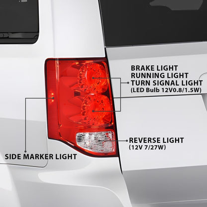 G-PLUS LED Tail Lights w/Bulbs Compatible with Dodge Grand Caravan 2011-2020