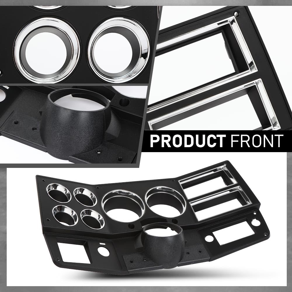G-PLUS Dash Bezel Compatible with 1984-1987 Chevy GMC Truck Instrument Cluster Bezel w/Air Conditioning & Lower Column Cover (w/o Wiper Switch Hole) Replace for 14057869