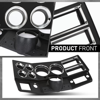 G-PLUS Dash Bezel Compatible with 1984-1987 Chevy GMC Truck Instrument Cluster Bezel w/Air Conditioning & Lower Column Cover (w/o Wiper Switch Hole) Replace for 14057869