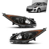 G-PLUS Headlights Assembly Front Headlamps Pair Compatible with Mazda 3 2010-2013,Fit Mazda 3 Sport 2010-2013 Clear Lens Black Housing Amber Reflector BBM4510L0K,faros delanteros
