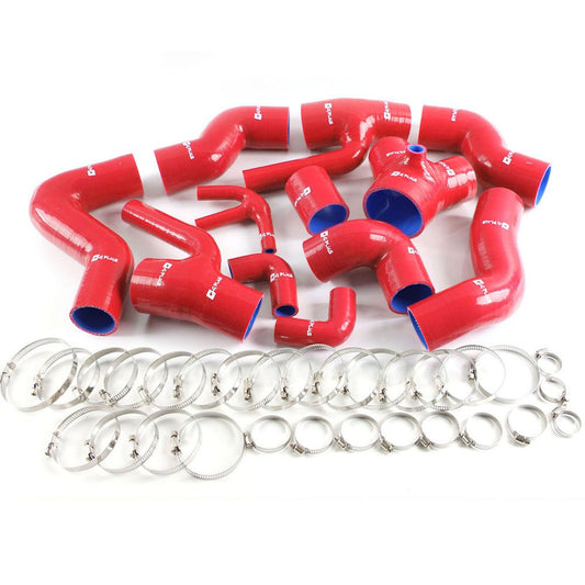 G-PLUS Silicone Boost Intercooler Piping Hose Kit Clamps Compatible With Audi 1997 1998 1999 2000 2001 S4 RS4 A6 B5 C5 2.7L Bi-Turbo