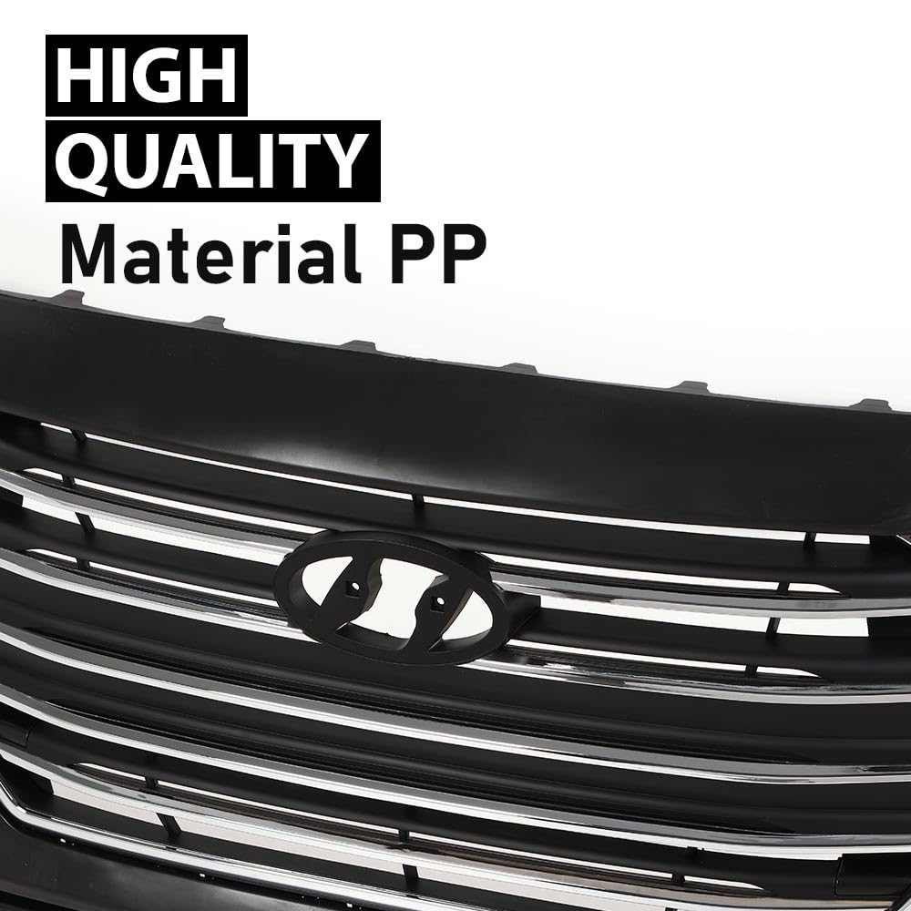 G-PLUS Front Bumper Cover Grille Set Compatible with Hyundai Elantra 2017-2018