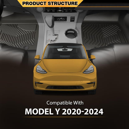 Cargo Liners Fit Tesla Model Y 2020-2024 5-SEAT (NOT for 7-SEAT) All Weather Cargo Liner Waterproof 1st & 2nd & 3rd Row 9PCS TPE