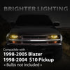 G-PLUS Headlights Corner Bumper Turn Signal w/o Bulbs Fit Chevy Blazer 1998-2005 / Fits Chevy S10 Pickup 1998-2004 Clear Lens Chrome Housing Amber Reflector Bumper Headlamps,faros delanteros Assembly