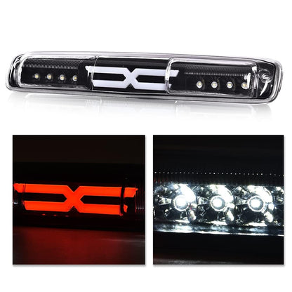G-PLUS LED Third TailType X Brake Light High Mount Stop Lamp Reverse Light Turn Signal Light Compatible with Chevy Silverado/GMC Sierra 1500 2500 3500 & HD Models 1999-2006 5978318 16525205 Clear Lens