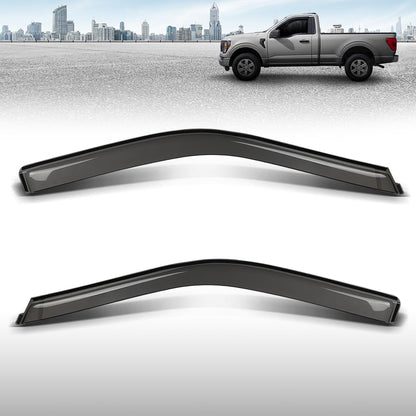 G-PLUS Out-Channel Mount Ventvisor Window Deflectors Compatible with Ford F150 2015-2026; Fit Ford F250/ F350/ F450 Super Duty Standard Cab Only 2017-2026 2 PCS Smoky