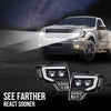 G-PLUS Headlights Assembly, Compatible with 2009-2014 Ford F150(Only Fit LED Style,NOt Fit without LED Style) Bumper Headlamps,Clear Lens Black Housing Clear Reflector,faros delanteros