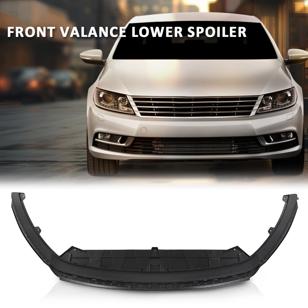 G-PLUS Front Lower Valance Spoiler Black 1pc Compatible with Volkswagen CC 2013-2017 3C88059039B9, VW1093125