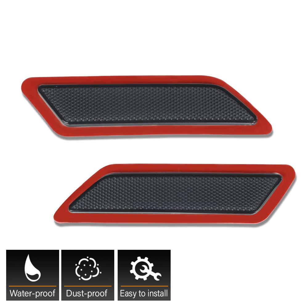 G-PLUS Bumper Reflector Compatible with 2012-2015 BMW 328i,63147274522, BM2555102, 63147274521,BM2554102 Front Driver & Passenger Side (Smoky)