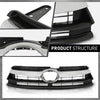 G-PLUS Grille Assembly Compatible with Toyota Highlander (submodel: Hybrid LE, Hybrid Limited, Hybrid XLE, LE, LE Plus, Limited, XLE) 2014-2016 Chrome Grill Insert Black 531010E170, TO1200371