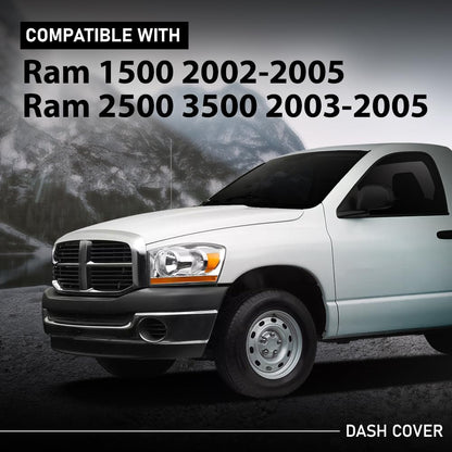 G-PLUS TPE Dashboard Dash Cover Compatible with Dodge Ram 1500 2002-2005/2500 3500 2003-2005 Instrument Dash Board Panel Gray