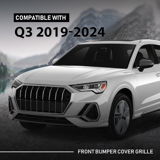 G-PLUS Front Bumper Cover Grille Insert, Compatible with Audi Q3 2019-2024, 83A807683A9B9, 104-11644