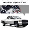 G-PLUS 8 Pack Square Ignition Coil & Spark Plug Wire Compatible with Chevy Express Silverado GMC Yukon Savana Sierra Hummer H2 Workhorse Fastrack 1999-2007 41-962 M8-48322R UF-271