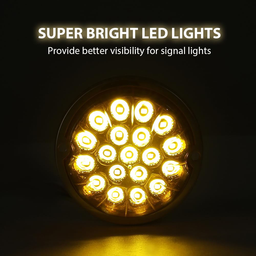 G-PLUS Yellow Lens Warm White LED Watermelon Marker Turn Signal Light w/Base universal
