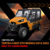 G-PLUS Soft Upper Doors Compatible with Kawasaki Teryx4 4 Seat UTV Models 2012-2022 Only Fit 4 Door Model 2PCS Black