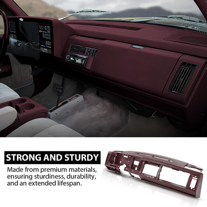 G-PLUS Dash Dashboard Core Compatible with 1988-1994 Chevy & GMC Truck Fit 1992 1993 1994 Chevy Blazer GMC Yukon Suburban Red ABS