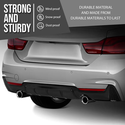G-PLUS Rear Diffuser Compatible with BMW F32 4-Series 2 Door Coupe 2014 2015 2016 2017 2018 2019 2020 with M Sport Bumper Only Rear Diffuser Lip Glossy Black