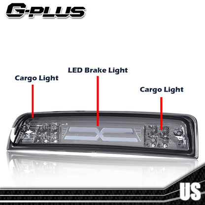 G-PLUS 3D LED Bar Truck Third 3rd Tail X Brake Light Compatible With 2009-2010 Dodge Ram 1500 2011-2017 Ram 1500 2500 3500 55372082AE 55372082AF High Mount Stop light