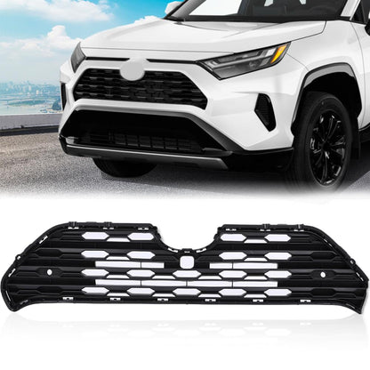 G-PLUS Front Center Bumper Grille with Radar Holes (Black) Compatible with Toyota RAV4 2019 2020 2021 2022 TO1200439, 531120R130