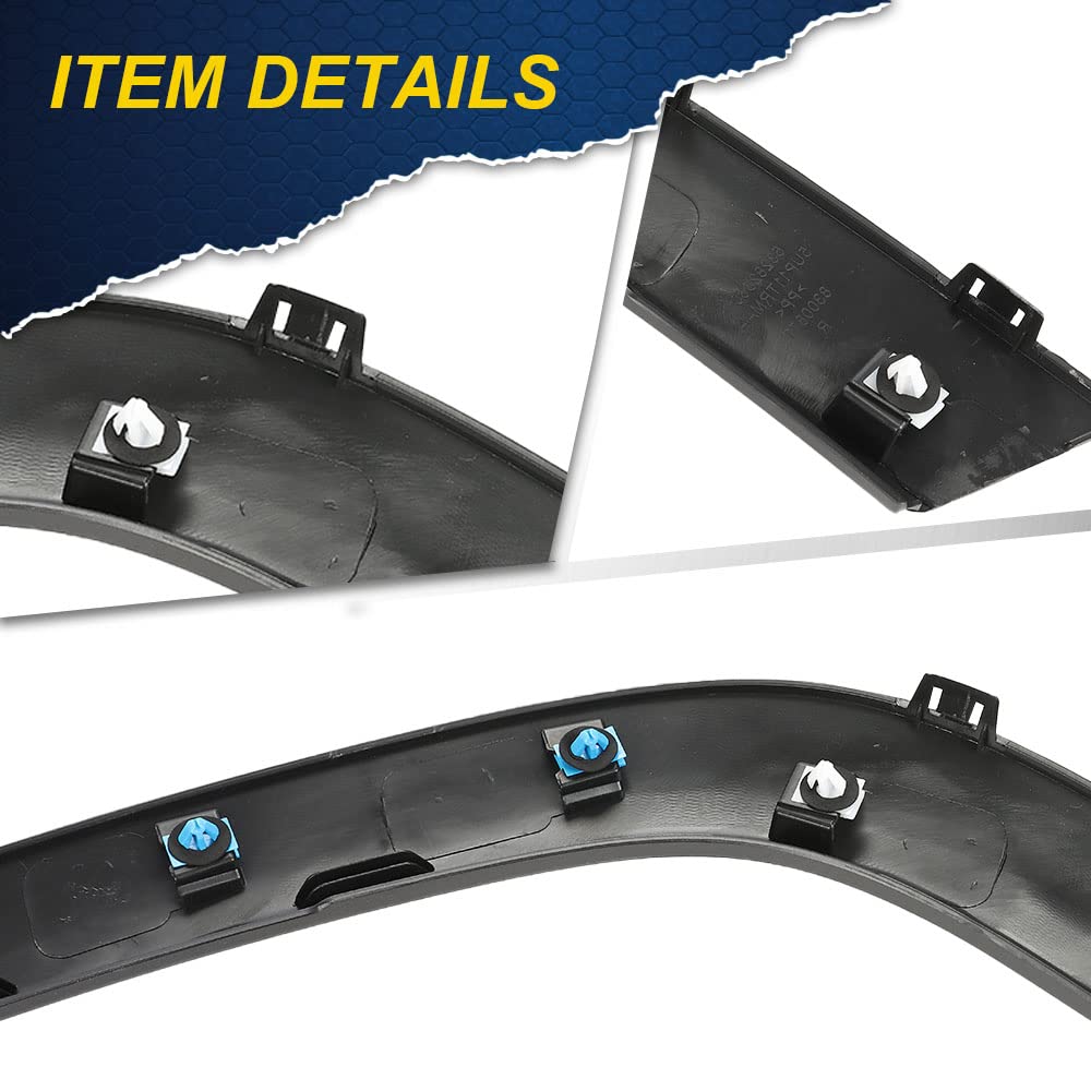 G-PLUS Front Right Fender Flare Compatible with Compass 2017-2022 OE Style Wheel Cover Protector Wheel Opening Molding Arch Trim Black