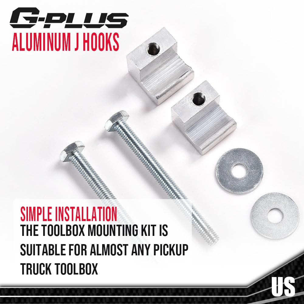 G-PLUS Truck Tool Box Mounting Kit Compatible with Tool Box Mount J Hook Toolbox Pickup Tiedown Silver