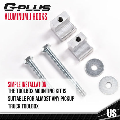 G-PLUS Truck Tool Box Mounting Kit Compatible with Tool Box Mount J Hook Toolbox Pickup Tiedown Silver